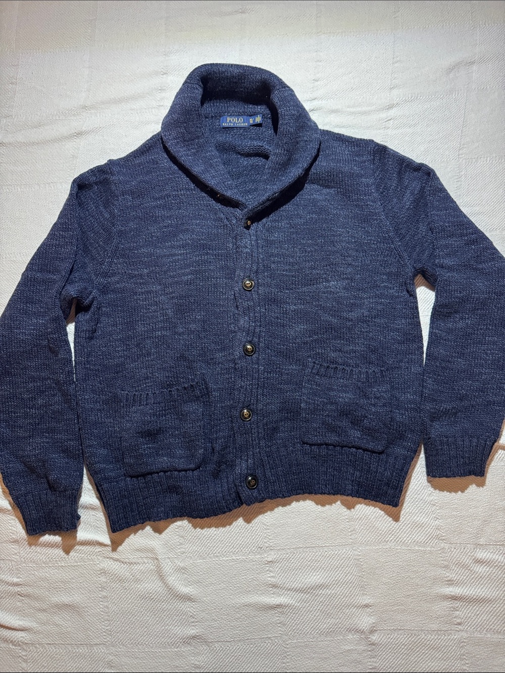 Polo by Ralph Lauren men’s XL Dark Blue Shawl Collar Button-Up Cardigan